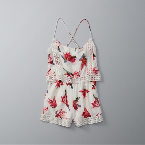 Abercrombie & Fitch Pants - ‼️ SALE: Abercrombie Lace-trim Overlay Romper